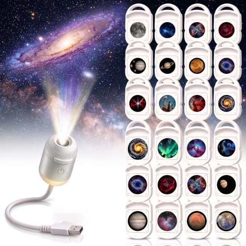 2-in-1 Galaxy Projector Night Light,USB Star Projector with Adjustable