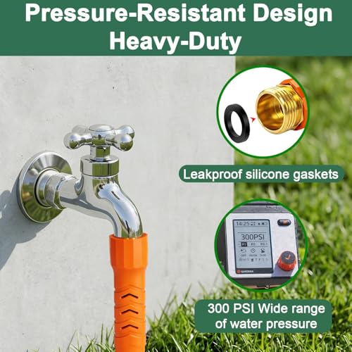 50FT Flexible Garden Hose & 10Modes Nozzle,Lightweight Water