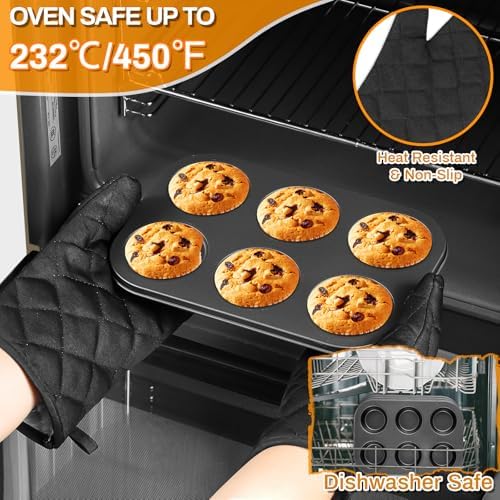 12PCS Nonstick Bakeware Set, Non-Toxic Carbon Steel Baking Pans Set with Wider Grip