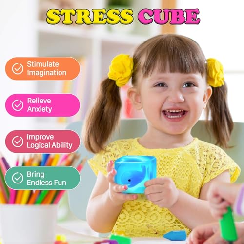 Squishy Fidget Toys Stress Cube - Squeeze Toys Stress Balls for Adults Slow