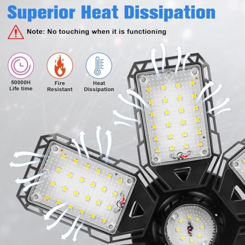 Aoretic LED Garage Lights 180W 18000LM 6500K, 2 Pack