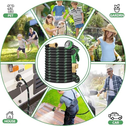 100 FT Non-Expanding Garden Hose, 2026 New Upgrated Non-Expandable Garden