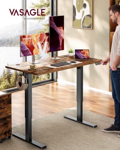 VASAGLE Standing Desk, 48x24 Inch Electric Adjustable Desk, 30-Min Assembly