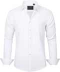 J.VER Men's Dress Shirts Solid Long Sleeve Stretch Wrinkle-Free Formal Shirt Business