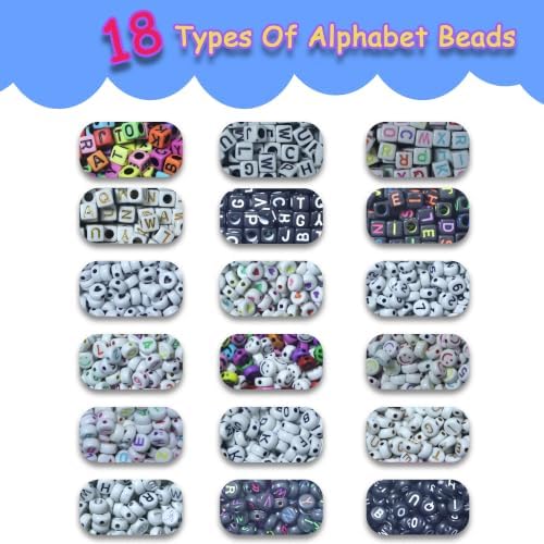 Alphabet Beads A-Z 6200+Pcs Letter Number Hearts Bracelets Bead