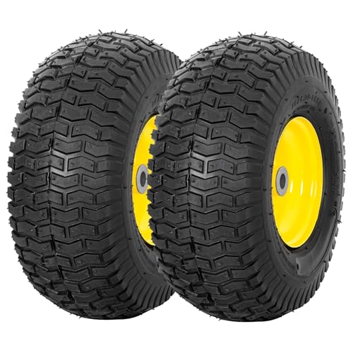 2 Pack 15x6.00-6 Lawn Mower Front Tire and Wheel Assembly, Fits John Deere