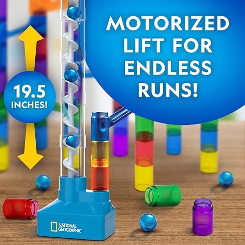 National Geographic Motorized Marble Run 150-Piece Building Set for Kids