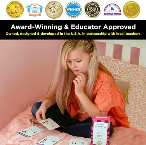 Award-Winning Multiplication Flash Cards – 173 Jumbo Cards (3.1” x 5.2”)