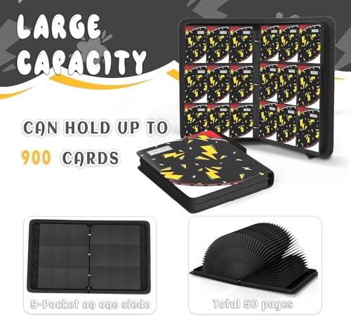 Trading Card Binder 9 Pocket,Card Binder 900 Pockets,Card Book Holder Cards