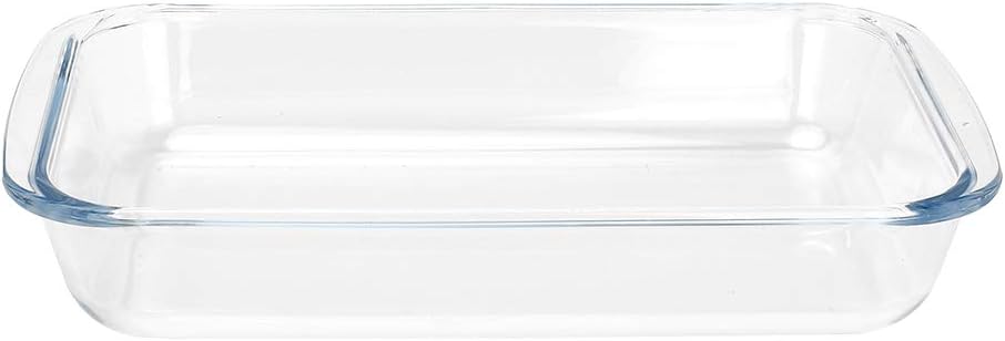 FOYO Basics Tempered Glass Baking Dish, 1.6 Quart Clear Oblong Dish Set
