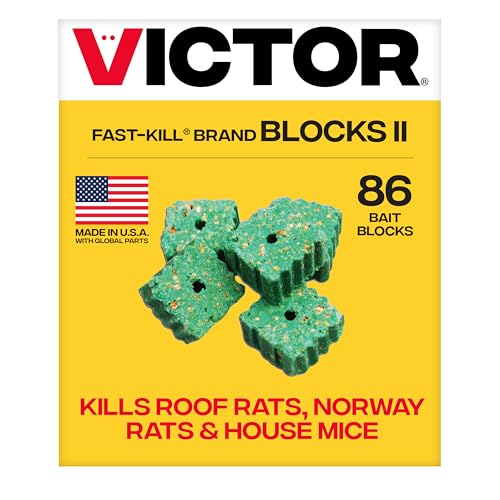 Victor Fast-Kill Bait Blocks II, 86-Count Rat and Mouse Poison Bait Blocks
