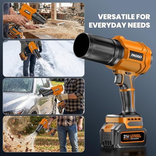 Cordless Leaf Blower with 2 Batteries & Charger - 990,000 RPM Electric