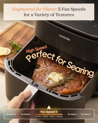 Cosori TurboBlaze Air Fryer, 9-in-1, 6 Qt, PFAS-Free Ceramic Coating