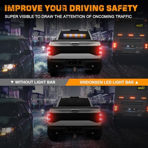 35 inch Strobe Light Bar, 48 LED Amber White Windshield Lights
