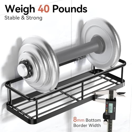YASONIC Shower Caddy Adhesive, Rustproof Shower Shelves for Inside Shower