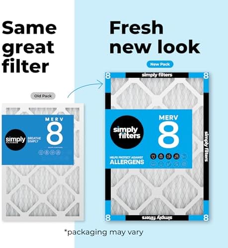 Simply 16x25x1 Air Filter, MERV 8, 6 Pack
