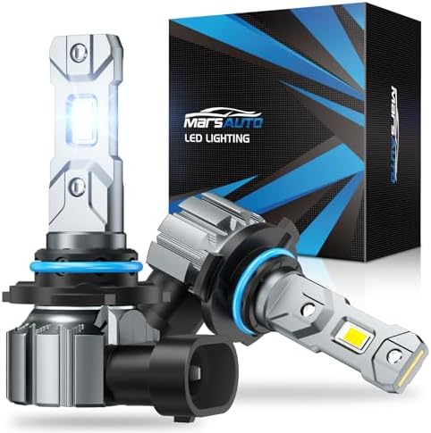 Marsauto M1S 9005 90000LM Fanless LED Bulbs 6000K Cool White, 2-pack