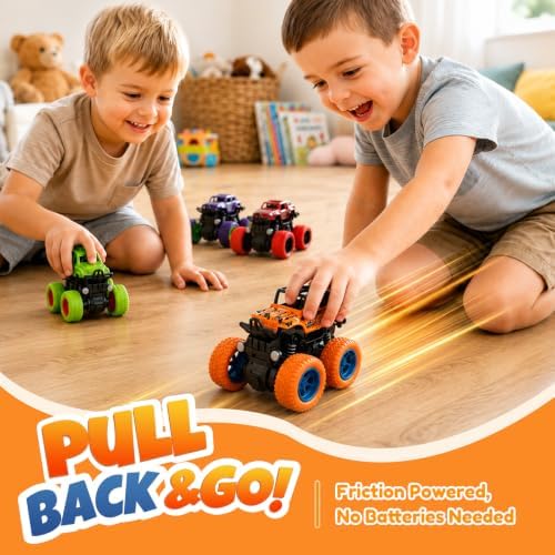 4 Pack Monster Trucks Toys for Boys 2 3 4 5 6 7 Year Old