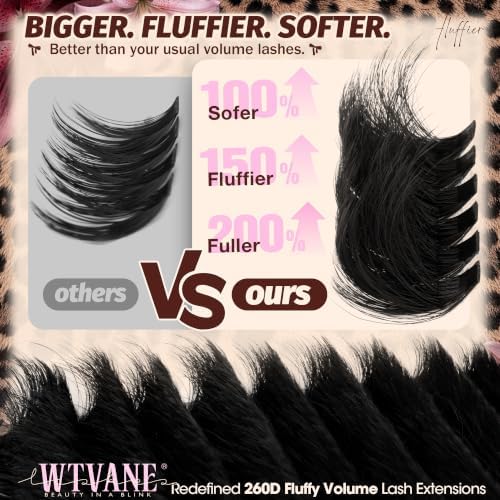260D Lash Clusters Mega Volume Lash Extensions 10-18 MM
