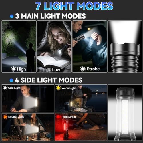 Rechargeable Flashlights High Lumens 2 Pack, Super Bright LED Flash Light