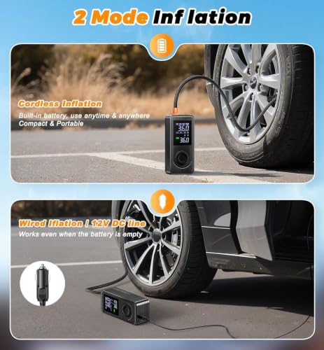 Tire Inflator Portable Air Compressor - 150 PSI 4X Fast Inflation
