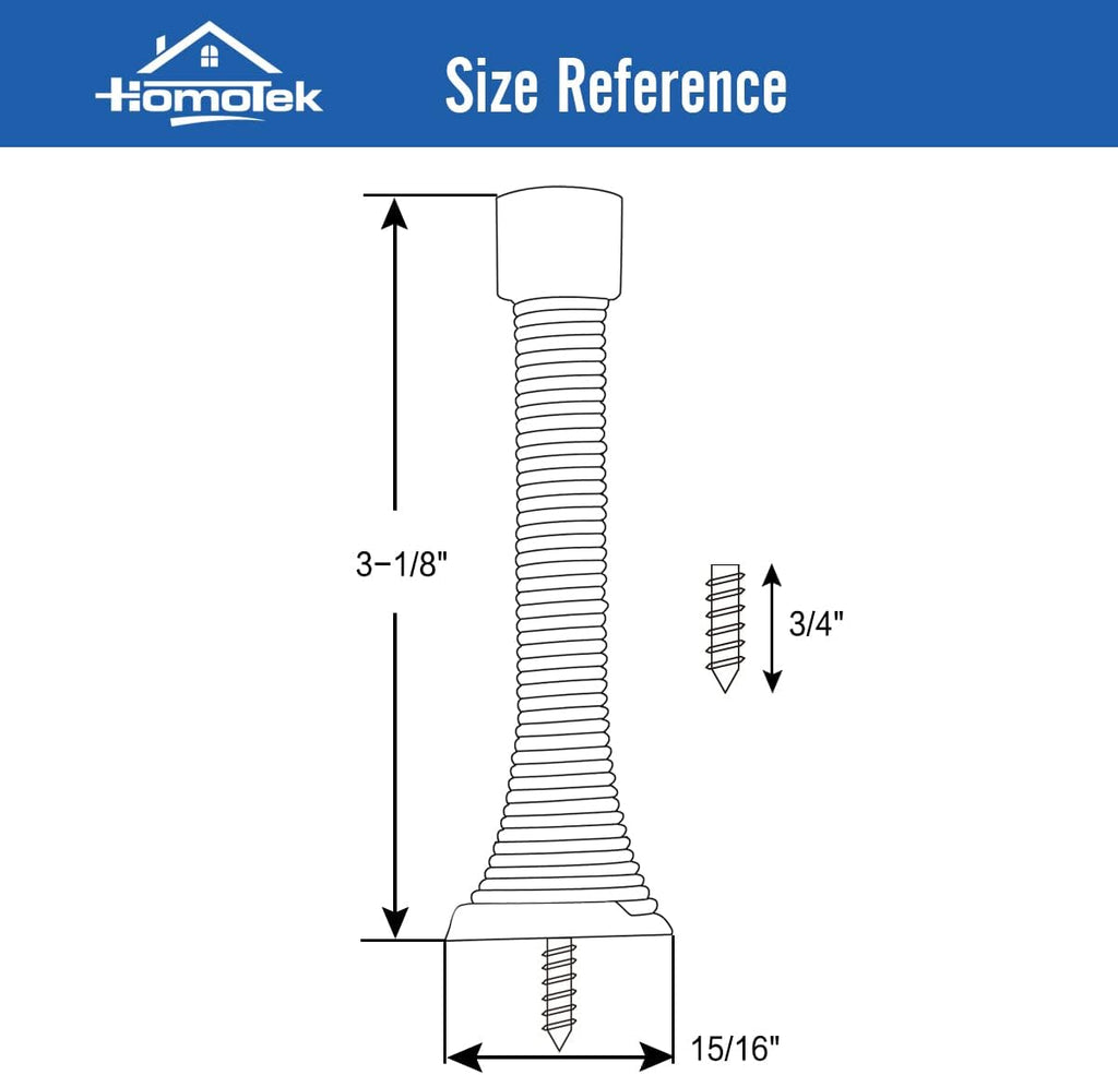 HOMOTEK 12 Pack Black Spring Door Stops,3-1/8" Heavy Duty - Flexible Door