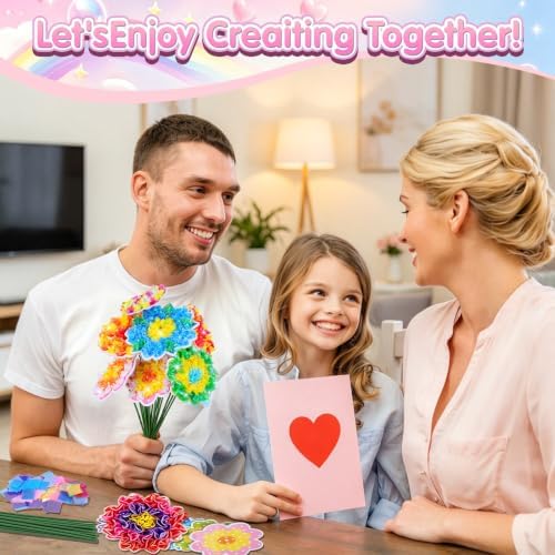 Fennoral 10 Pack Flower Poke in Craft Kits for Kids with LED Lights Make You Own DIY