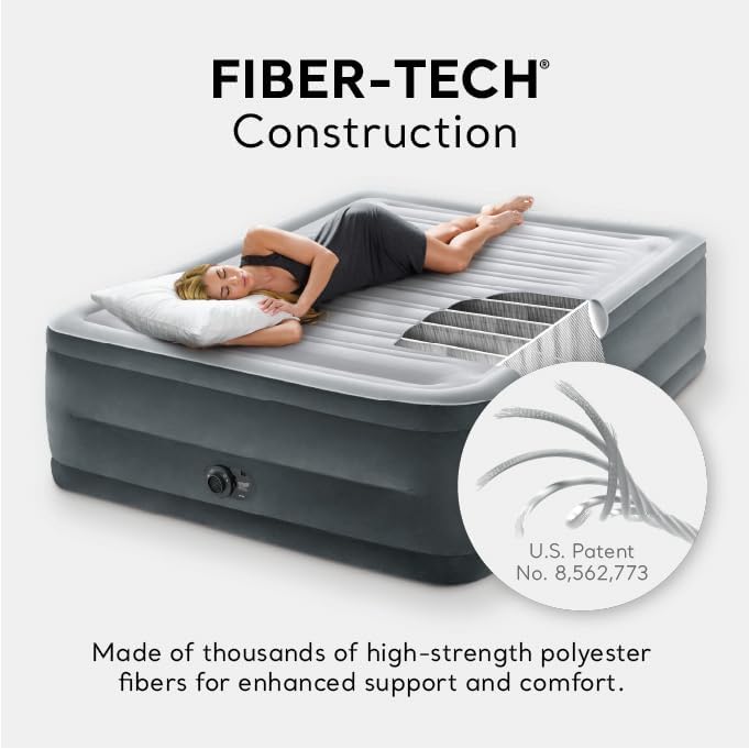 Intex 64417ED 22in Queen Dura-Beam Comfort Plush High-Rise Inflatable Air