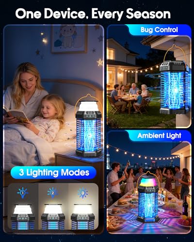 Foldable Solar Bug Zapper Outdoor – Portable 4500V Mosquito Zapper with 12H