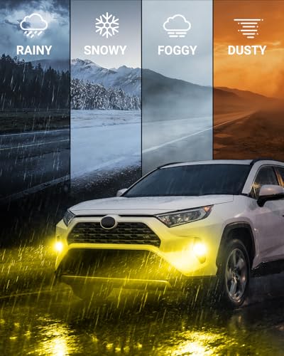 SEALIGHT H11/H16/H8 Yellow LED Fog Light Bulb, 18000LM Ultra Bright Yellow