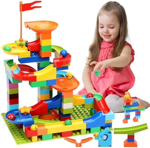 110 Pcs Marble Run Set, STEM Building Blocks Toy