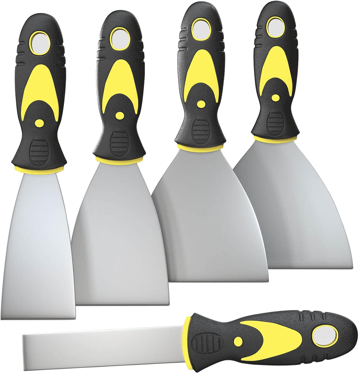 Rerdeim 5Pcs Putty Knife, Set, 1" 2" 3" 4" 5" Scraper, Spackle Knife, Paint