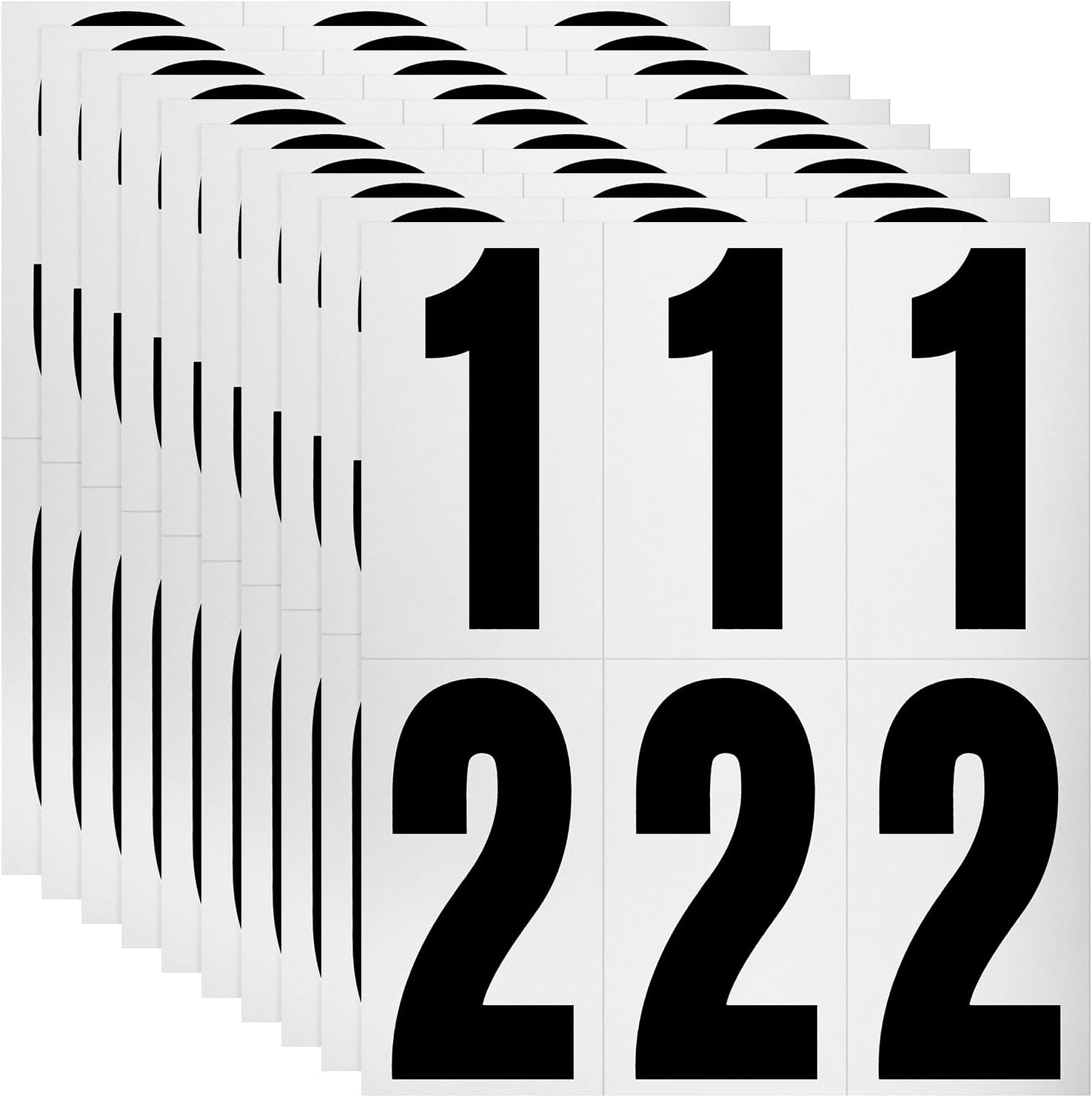 60 Numbers, Reflective Adhesive Mailbox Number Pack, 3", Waterproof Number