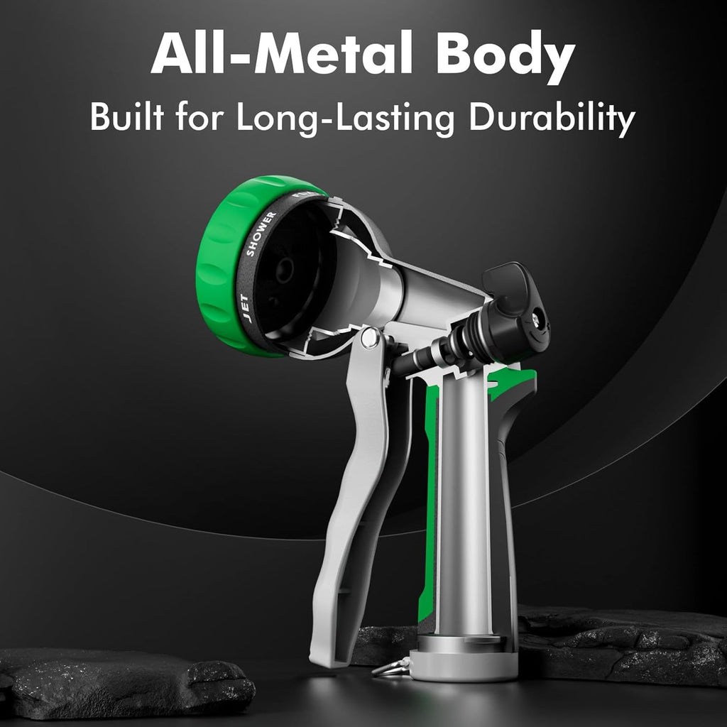 RESTMO Garden Hose Nozzle, Heavy Duty Metal Water Hose Nozzle with 7