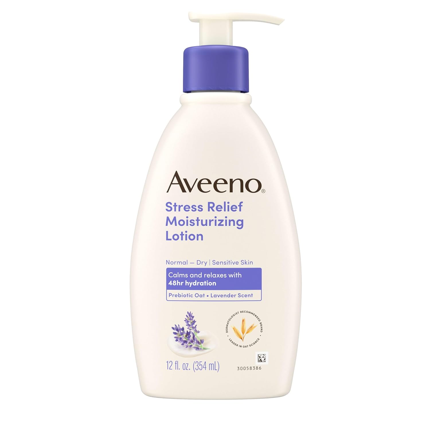 Aveeno Stress Relief Moisturizing Body Lotion with Lavender Scent, Natural