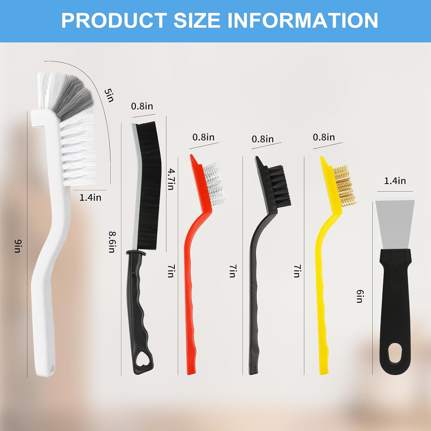 Dfacio 11Pcs Crevice Cleaning Brush Set, Hard Bristle Cleaning Supplies for