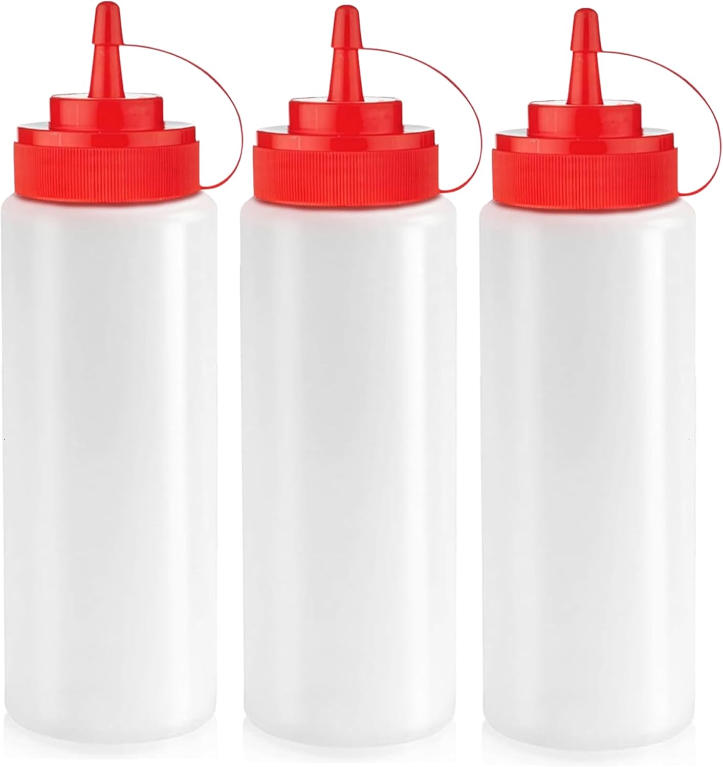 Norcalway 12 oz Condiment Squeeze Bottles for Sauces - Leak Proof Oil, Syrup