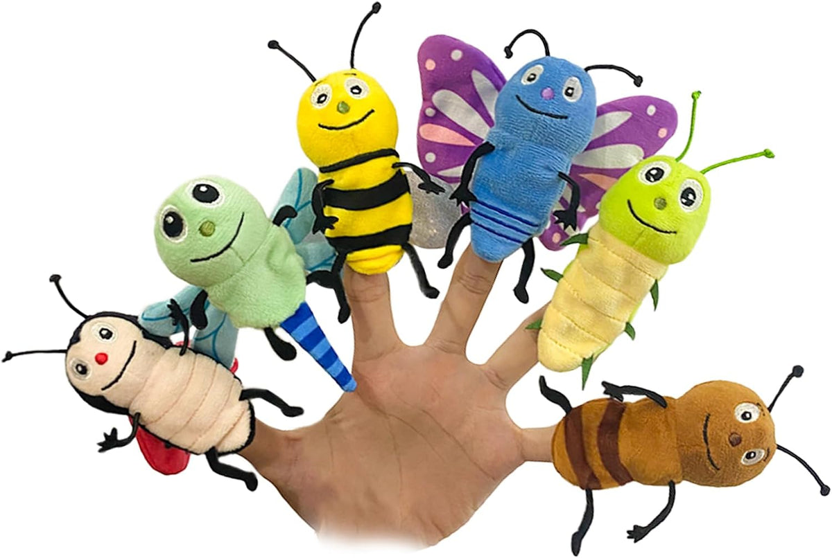 6pcs Insect Finger Puppet Set, Mini Hand Puppets Suitable for Kids