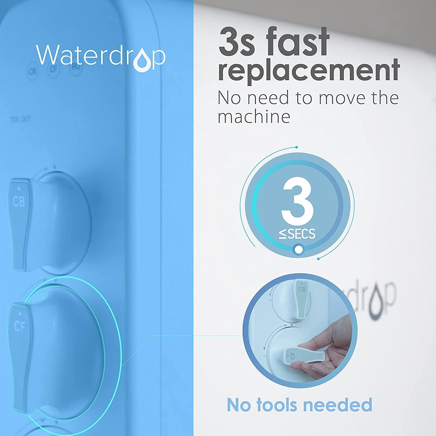 Waterdrop G3-N1CF Filter, Replacement for Waterdrop G3-W & G3P600 & G3P800
