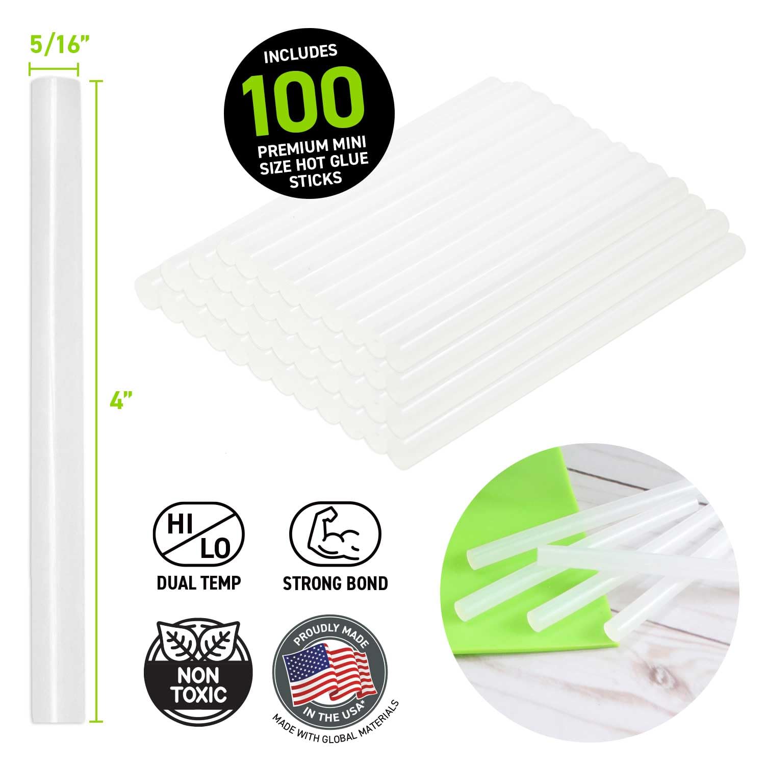 Surebonder DT-100 Mini Size Hot Glue Sticks for Glue Guns 0.27 in. Diameter