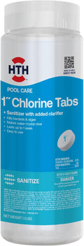 HTH 42049 Pool Care 1" Chlorine Tabs, Swimming Pool Sanitizer with Added