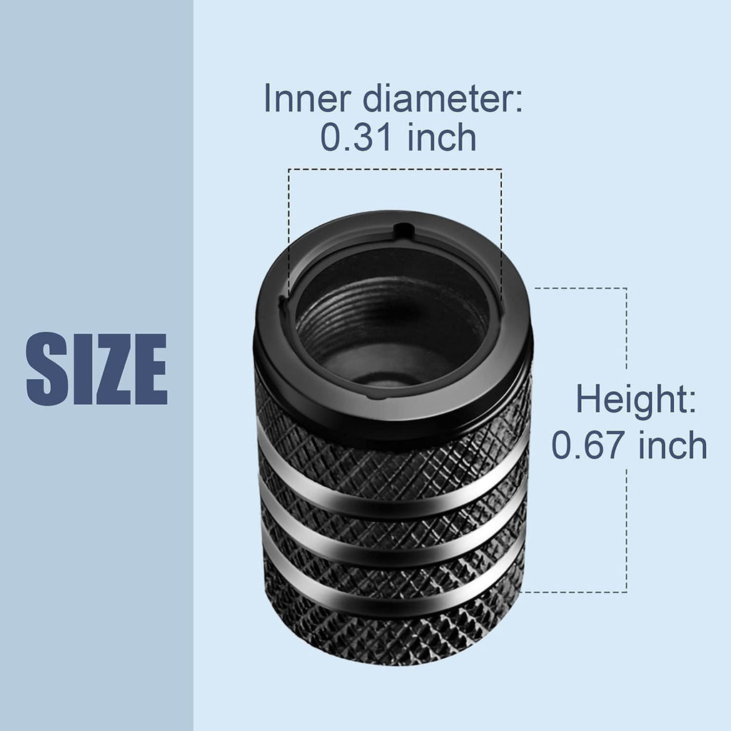 Tire Valve Stem Cap Cover - (5 Pack) Tire Air Cap Metal with Plastic Liner