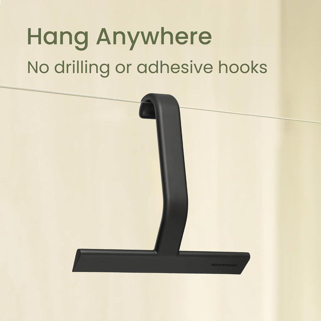 dancemoon JustHang Shower Squeegee for Glass Doors, All-in-One Award-Winning