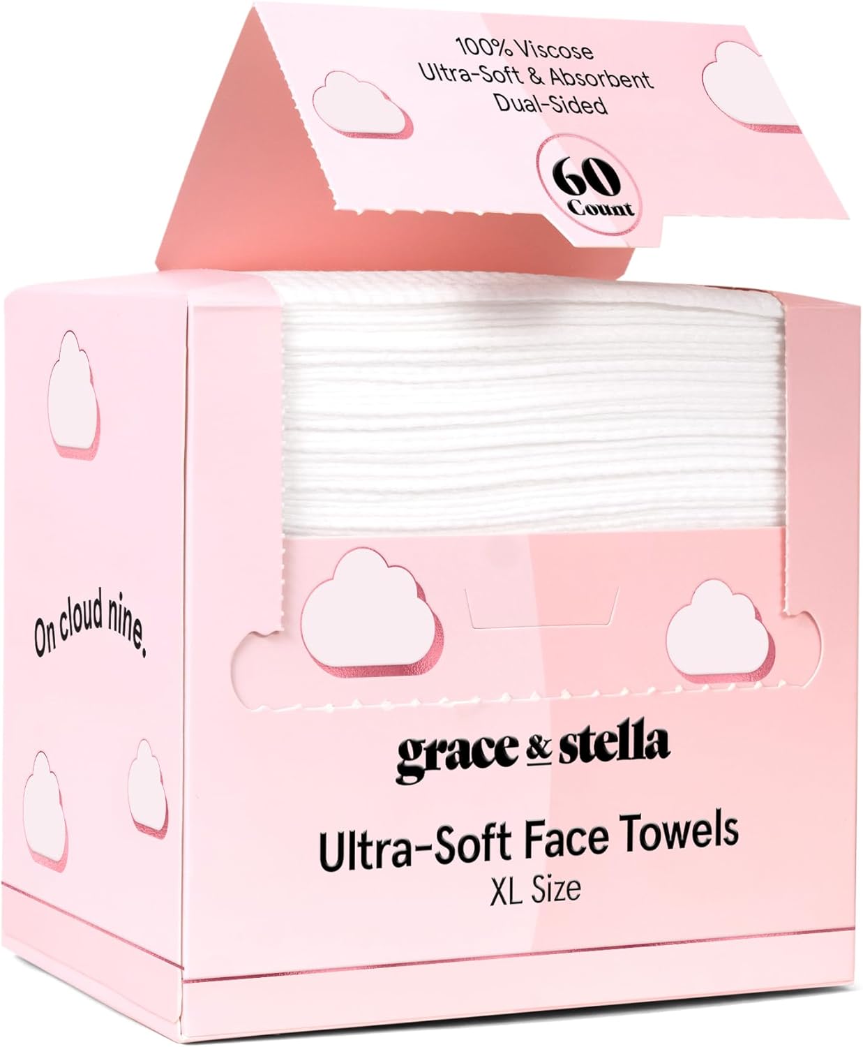 grace & stella Face Towels Disposable - Travel Essentials - Ultra-Soft &