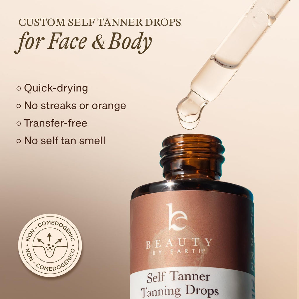 Self Tanning Drops - USA Made with Natural & Organic Ingredients, Medium Face