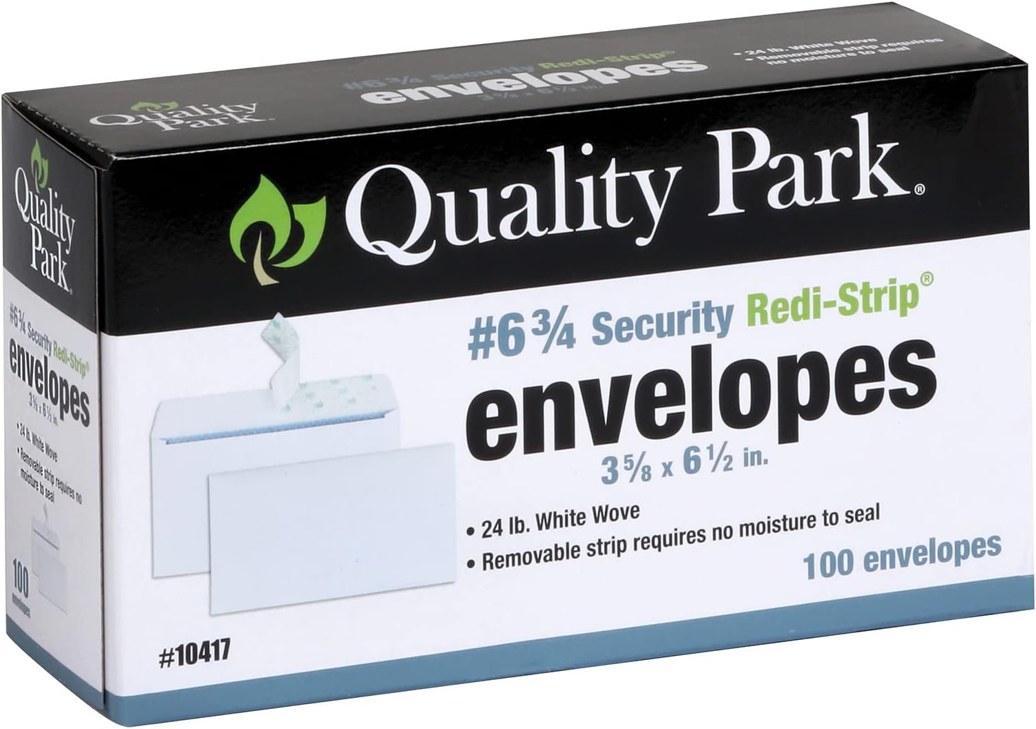 Quality Park #6 3/4 Self-Seal Security Envelopes, Security Tint and Pattern