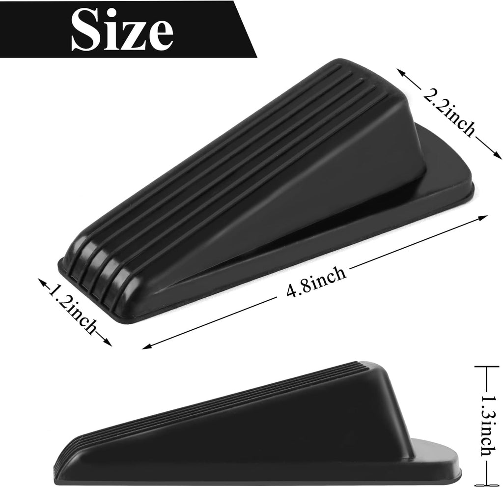 4 Pack Door Stoppers, Rubber for Bottom of Door, Rubber Door Stopper Wedge