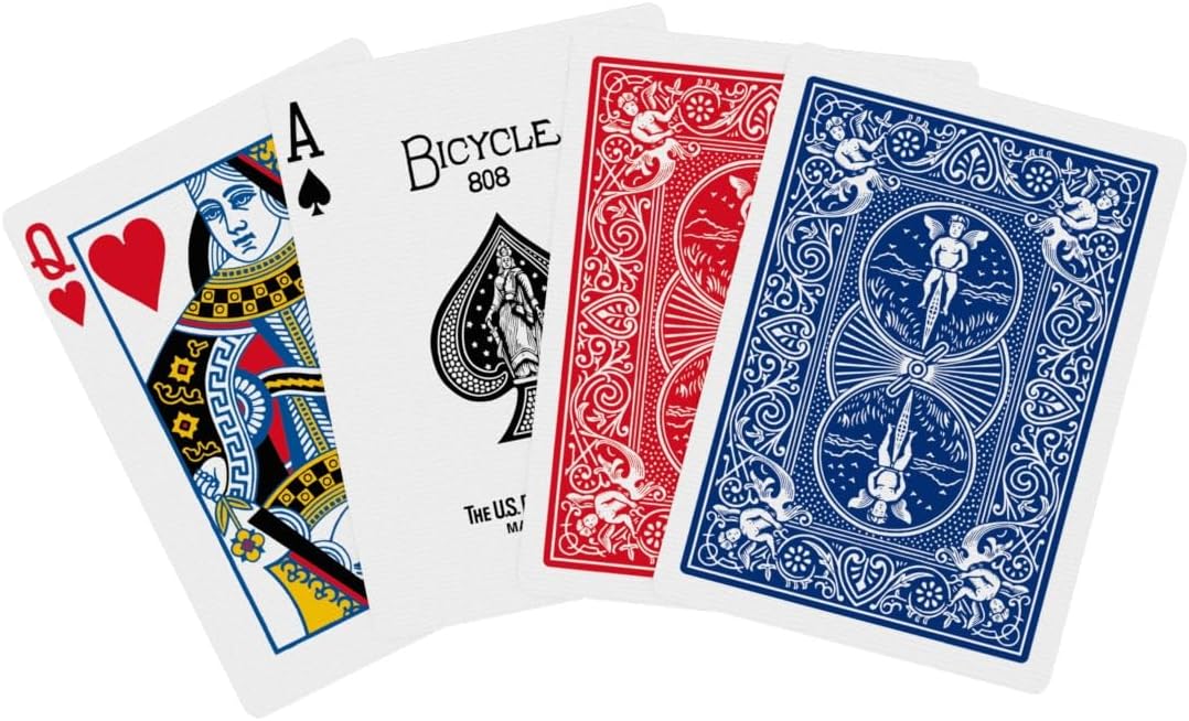 Bicycle Rider Back Playing Cards, Standard Poker Size Deck of Cards, Red &