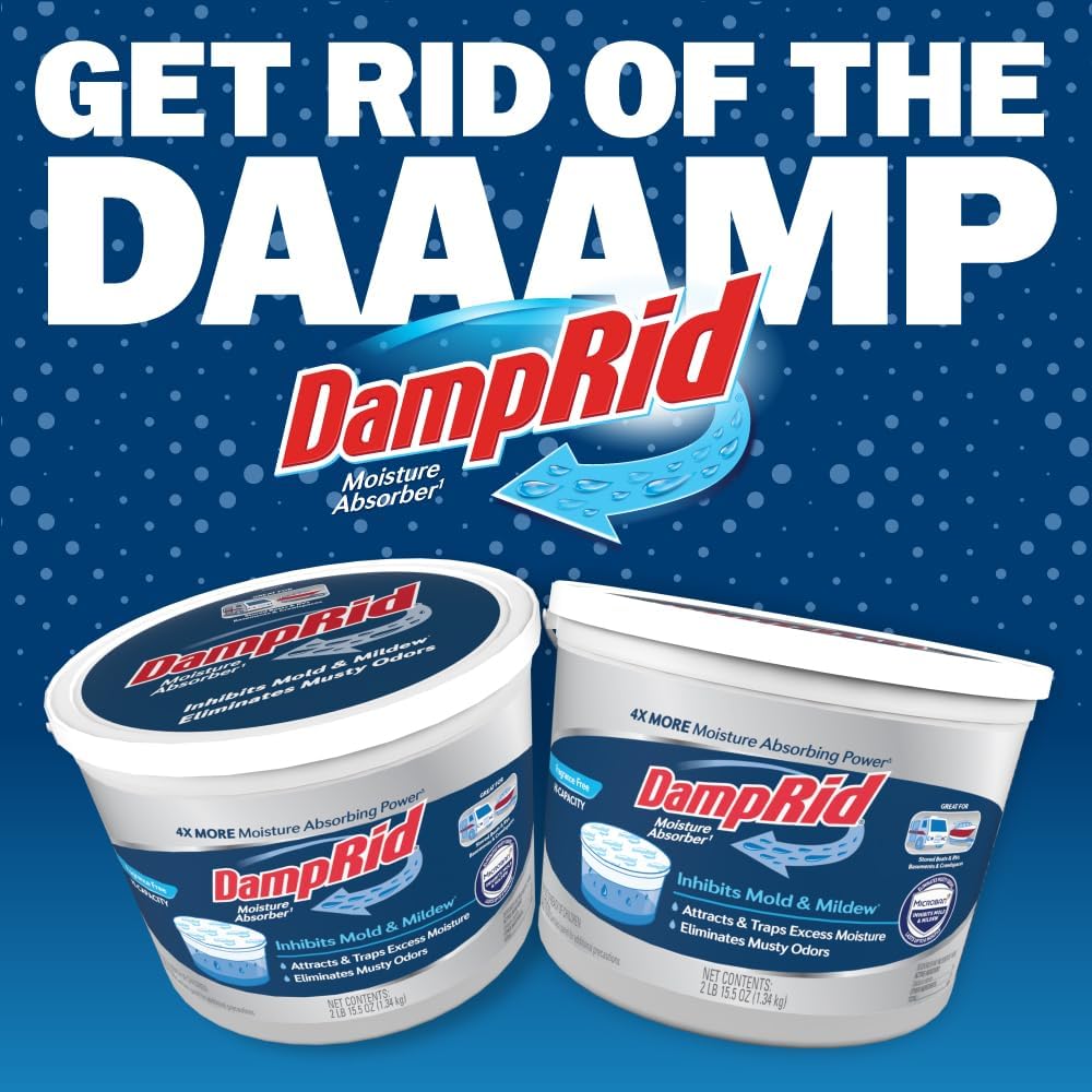 DampRid Hi-Capacity Moisture Absorber Bucket, Fragrance Free, 2 lb. 15.5 oz.