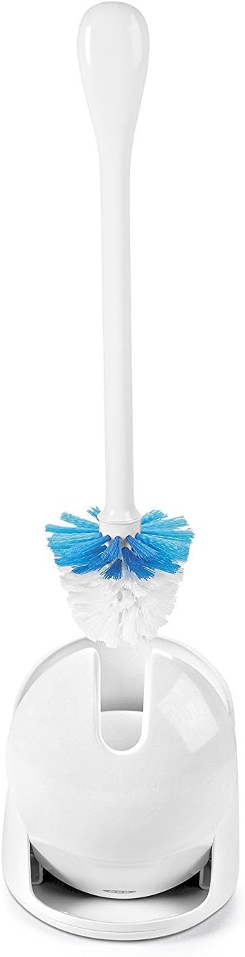 OXO Good Grips Compact Toilet Brush & Canister, Toilet Bowl Brush and Holder